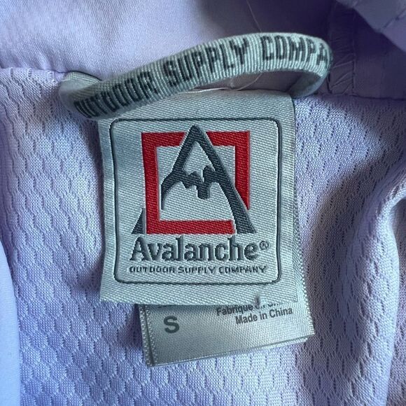 Avalanche Windbreaker Hooded Jacket Sz Small Lavender Zip Pockets Breathable - Picture 6 of 7